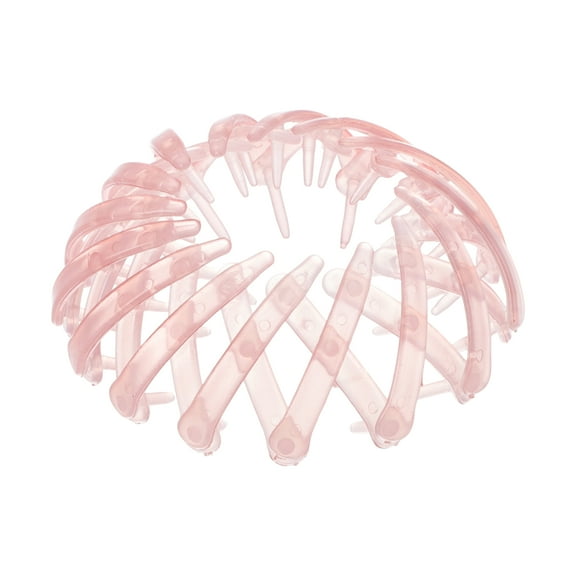 Unique Bargains 1 Pcs Fashion Bird's Nest Claw Clips  Hairdo Clip for Teenager Pink