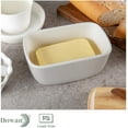 thumbnail image 2 of DOWAN Ceramic Butter Dish with Lid, Gray, Large, 2 of 6