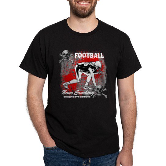 CafePress - Football Bone Crushing Experi Dark T Shirt - Men's Classic Cotton T-Shirts
