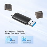 KEXIN 64GB USB 3.0 Flash Drive, OTG Type C Thumb Stick, 2-in-1 Portable Photo Stick for Android Phone and Computers