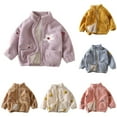 thumbnail image 6 of Toddler Kids Boys Girls Coral Fleece Jackets Long Sleeve Full Zip Cartoon Print Cardigan Coat with Pockets Spring Fall Winter Warm Outwear Infant 1-12 Years, 6 of 8