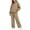 Camel, variant on 2 Piece Sets for Women 2 Piece Fleece Lined Tracksuit Drawstring Hooded Sweatshirt and Wide Leg Pants Set Solid Color Loose Long Sleeve Loungewear Outfit for Autumn Winter Daily Wear Camel S