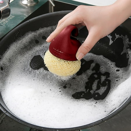 

DagobertNiko Short Handle Pot Brush Dishwashing Brush Household Kitchen Pot Brush Cleaning Ball Does Not Lose Wire Stove Decontamination Oil Stain Brush