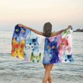 thumbnail image 6 of BCIIG Cute Cat Quick Dry Bath Towel - Ultra-Fine Fiber Beach Towel for Travel and Beach, Tropical Print, Rapid Drying, Versatile Usage, Easy Care - 27.5x55in 55x27.5in, 6 of 7