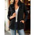 thumbnail image 2 of Long Sleeve Women Spring Fall Solid Color Zipper Coat Stand Collar Casual Military Anorak Jackets with Pocket, 2 of 6