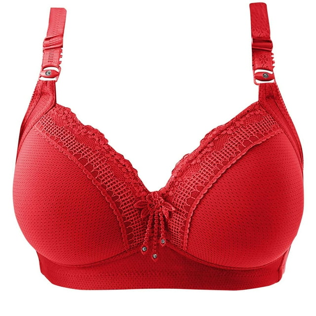 Timegard Bras for Women Wireless Lace V Neck Full Support Adjustable Strap Breathable Daily Bras