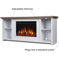 thumbnail image 3 of Real Flame Tramore 62" Coastal Wood Slim Electric Fireplace TV Stand in White, 3 of 9