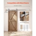 thumbnail image 4 of VEVOR 6.6FT Sliding Barn Door Hardware Kit, 330 LBS Weight Capacity, Compatible with 36 to 40 Inches Width & 1-3/8 to 1-3/4 Inches Thickness Single Sliding Barn Door, Durable Track & J-shape Roller, 4 of 9