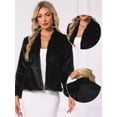 thumbnail image 2 of DARING DIVA Women's Faux Fur Long Sleeve Open Front Overcoat Fluffy Jacket XL Black, 2 of 6