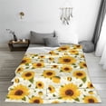 thumbnail image 5 of Bingfone European-style Pattern Sunflower A Print Flannel Fleece Blanket Throw Blanket for Bed,Sofa,Couch,Travel,Camping(80"x60" ), 5 of 8