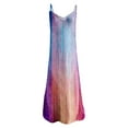 thumbnail image 5 of XVJRHAK Dresses for Women 2024 Casual Spring Long Dress Camisole Casual V Neck Women's Tank Maxi Print Sleeveless Women's Dress (Pink,L), 5 of 5