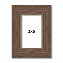 3x5 Frame Brown Farmhouse Solid Wood Picture Frame Width 1.5 Inches | Interior Frame Depth 0.5