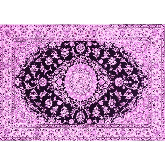 Ahgly Company Indoor Rectangle Medallion Pink Traditional Area Rugs, 5' x 8'