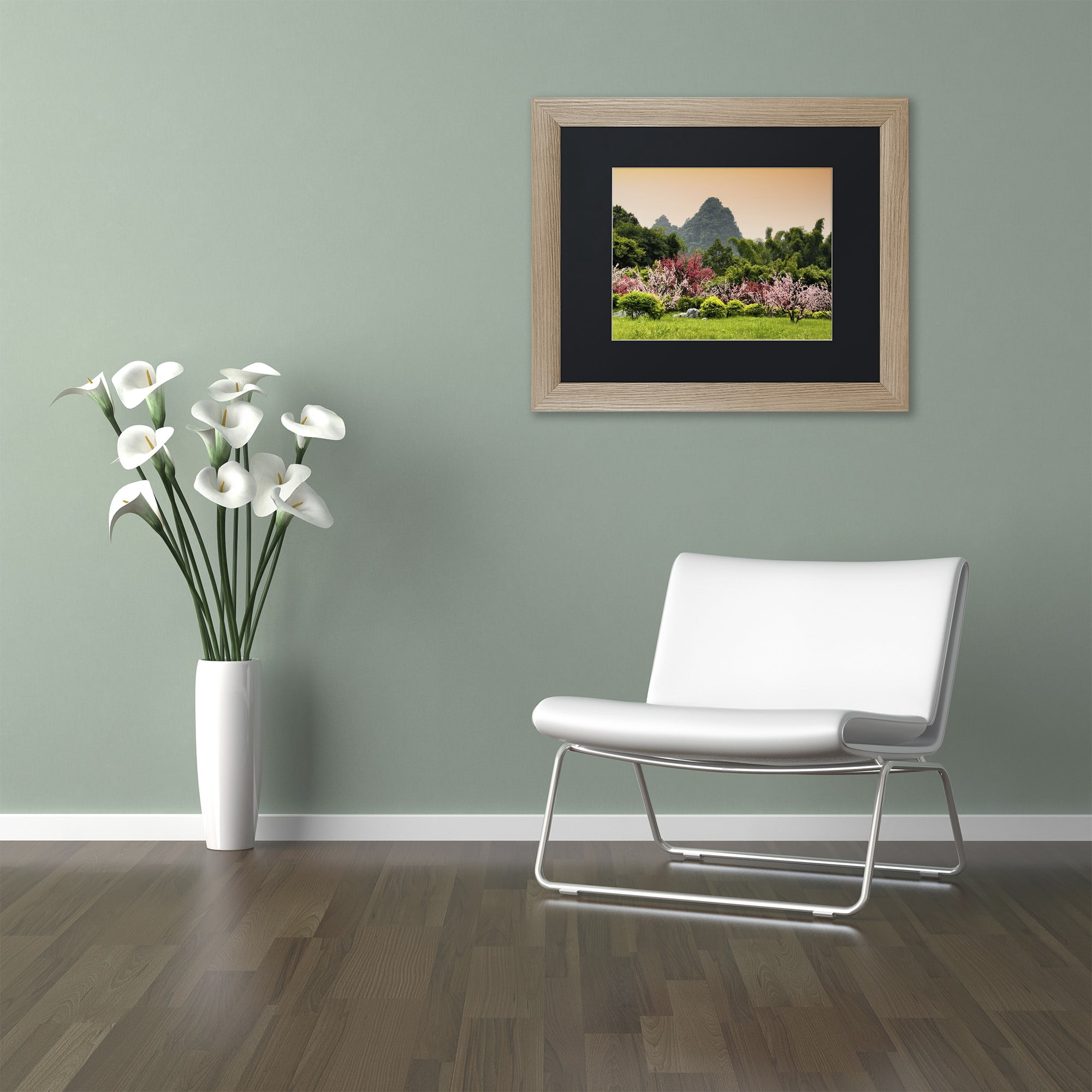 Trademark Fine Art "Wild Flowers" Canvas Art by Philippe Hugonnard, Black Matte, Birch Frame