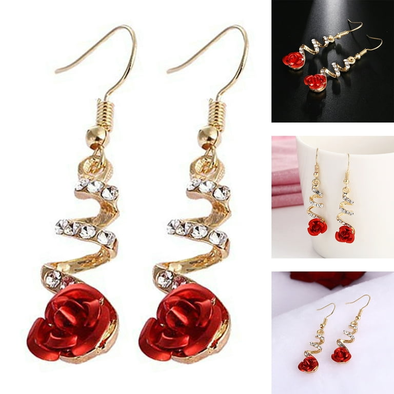 Walmart red shop earrings