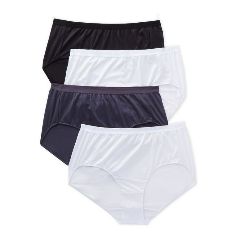 Women's Playtex PLULBF Ultra Light Brief Panty - 4 Pack  (Wht/PprCornGey/Wht/Blk 13)
