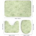 thumbnail image 3 of Bathroom Rugs and Shower Curtain Sets, Green Leaf Damask Pattern Printed on Shower Curtain and Liner Set, Suitable for Small Bathroom Gym Guest Bath, 72 x 72 inches, 3 of 8