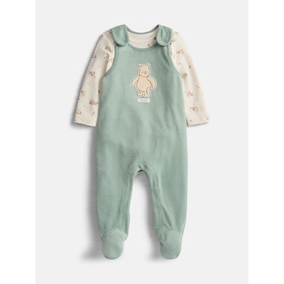 Disney Baby Wishes Dreams Winnie the Pooh Footed Overall Set, 2-Piece, Sizes Newborn-6/9M