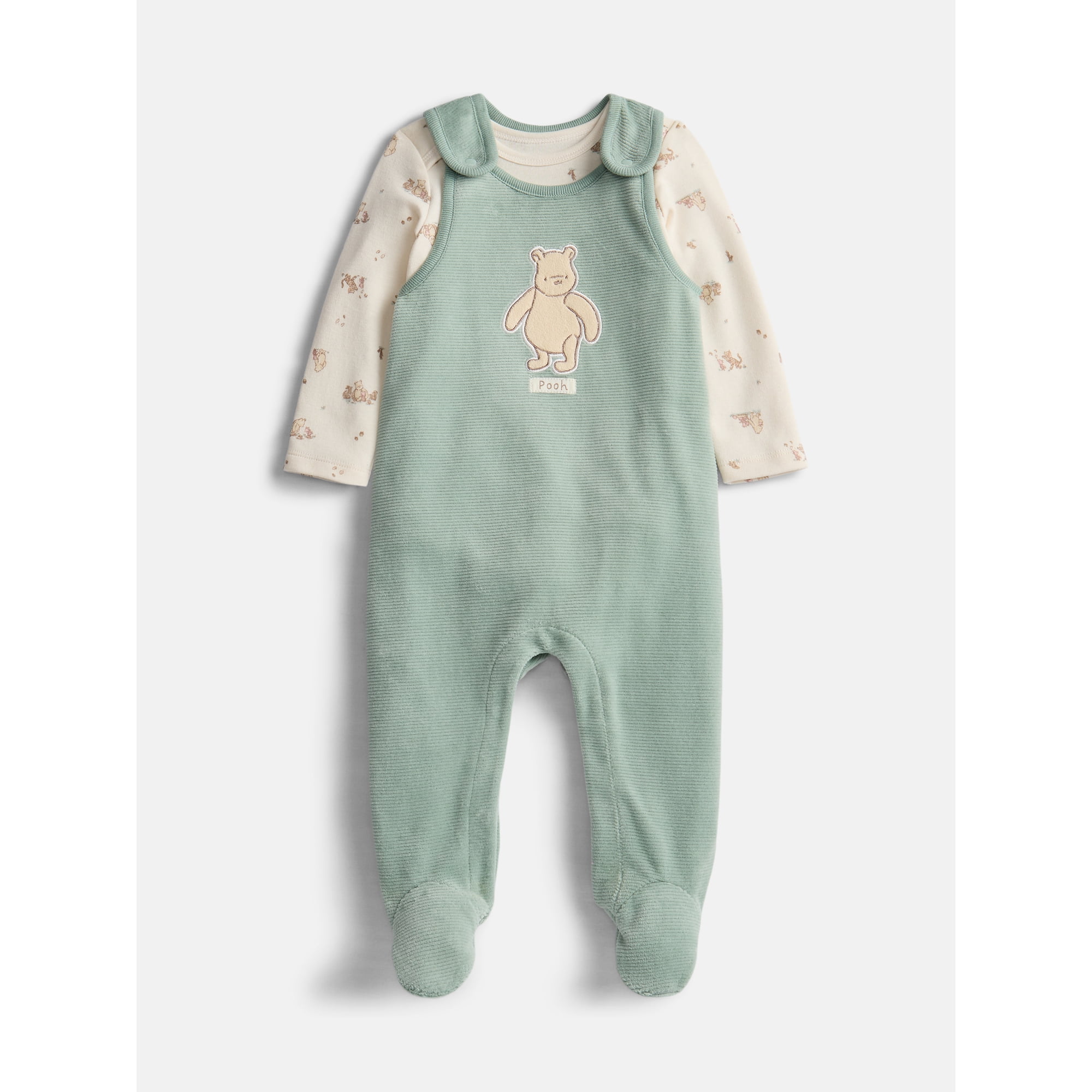 Disney Baby Wishes + Dreams Winnie the Pooh Footed Overall Set, 2-Piece, Sizes Newborn-6/9M