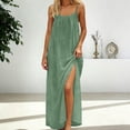 thumbnail image 3 of Daiosportswear Robe Longue Décontractée à Bretelles Spaghetti Dos Nu Ample pour Femmes, Robe de Chambre à Manches Courtes Verte TG(TG), 3 of 7