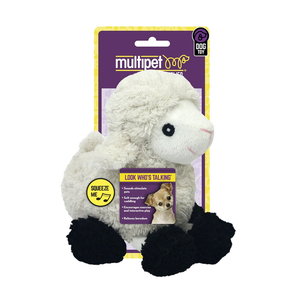 Multipet Look Who's Talking Plush Sheep Dog Toy