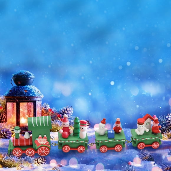 Fiudx Adorno de Tren de Madera, Material Ecológico, Diseño Duradero y Resistente a La Decoloración, Decoración para Árbol de Navidad, Decoración Festiva para El Hogar, Perfecto para Fiestas Navideñas