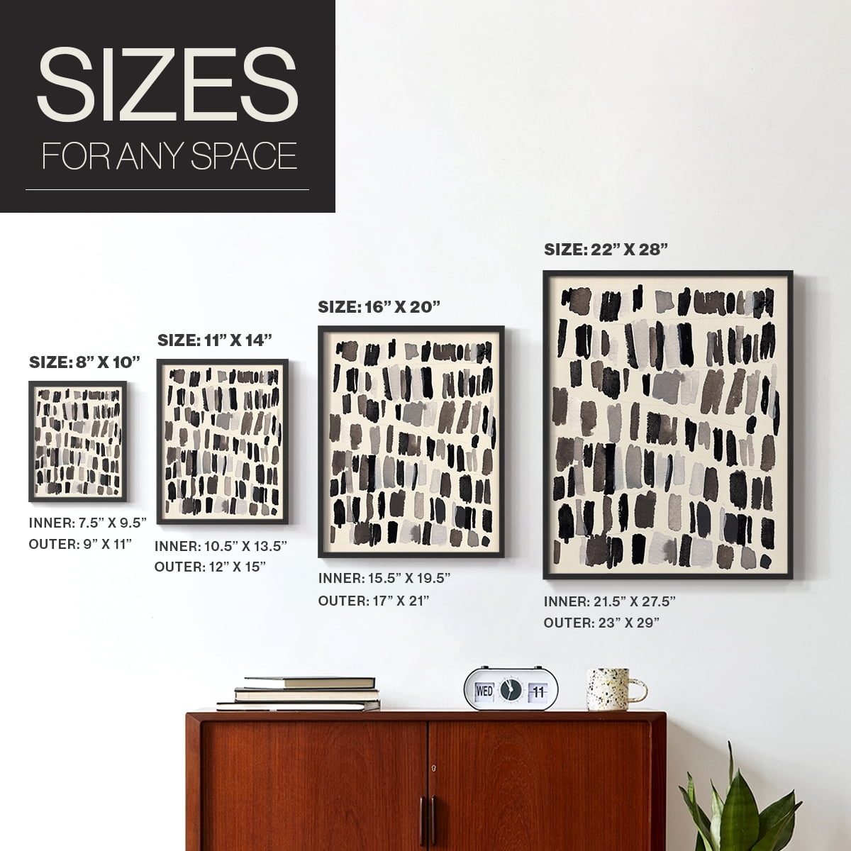 Chalk and Flint III Framed Print in Black Solid Wood Framed Print No Nail Hanging