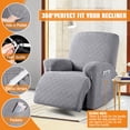 thumbnail image 4 of KINCAM Recliner Chair Cover 3-Pieces, Soft Stretch Recliner Slipcover with Armrest Covers Daily Furniture Protection, Light Gray, 4 of 9