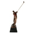 thumbnail image 4 of Pro Golfer Swinging Golf Club Bronze Electroplated Statue With Trophy Base 12" H, 4 of 5