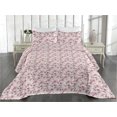 thumbnail image 2 of Ambesonne Cherry Blossom Quilted Bedspread Set 3 Pcs, Sakura Petals Art, Twin, Pale Pink and Magenta, 2 of 4