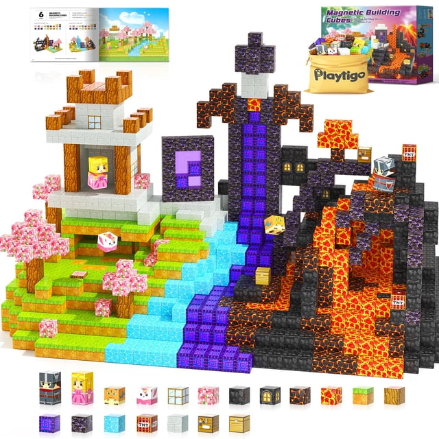 Bloques magnéticos Playtigo Mine Magnet World 100 unidades para niños a partir de 3 años