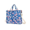 thumbnail image 7 of FORMRS Womens Corduroy Tote Bag Crossbody Shoulder Handbag with Pocket, Blue Daisy, 7 of 7