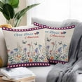 thumbnail image 2 of Waterproof Throw Pillow Covers Set of 2, 20x20 Inch 4th of July Decorative Pillowcases Outdoor Pillow Slip Cushion Covers Set for Couch Tent Independence Day Spring Floral Love Heart, 2 of 7