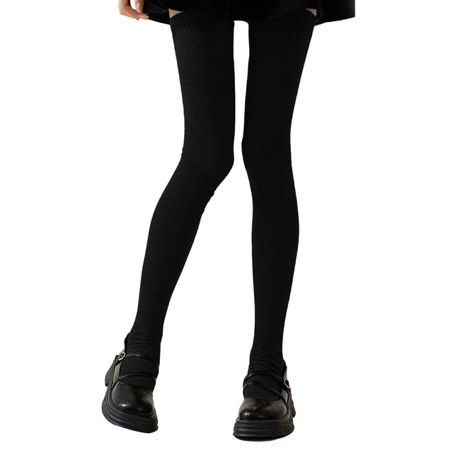 Bas de Compression Unis pour Femmes Chaussettes Hautes au-Dessus du Genou Automne Hiver Confort