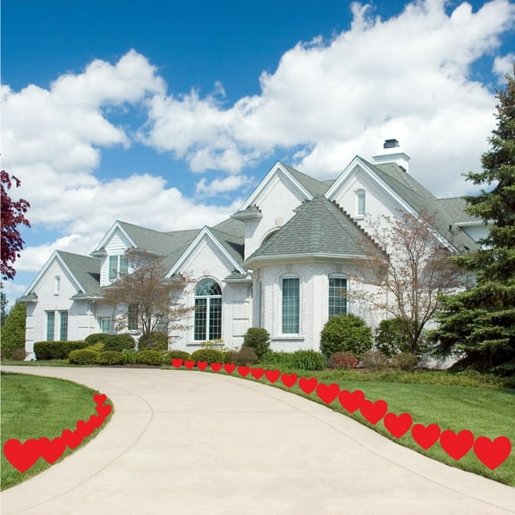 Red Hearts Valentine's Day Pathway Markers - Set of 24