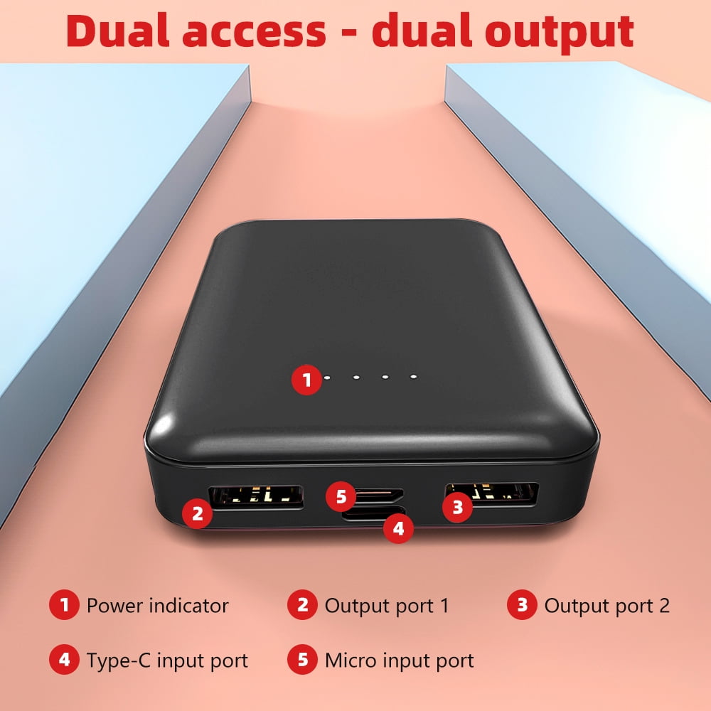 MDHAND 10000mAh Power Bank Battery 5V 2A Rechargeable Charger for Heated Vests Jackets, etc. (2 Pack)