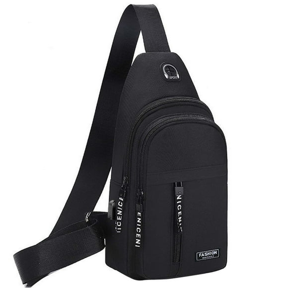 EARKITY Sling Bags, Sling Crossbody Bags, Strap Bag, Travel Crossbody Chest Bag, Casual Shoulder Crossbody Backpack with USB Charging Port And Earphone Hole For Hiking Camping Outdoor Trip