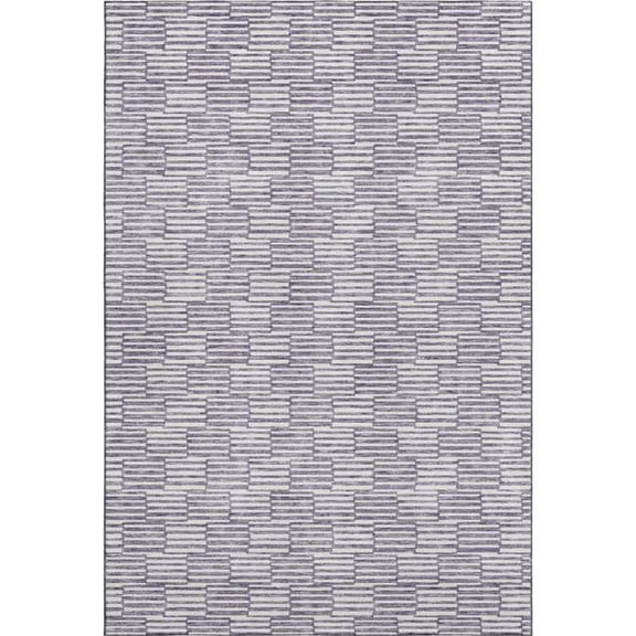 HomeRoots 672994 9 x 12 ft. Lilac & Ivory Abstract Geometric Washable Machine Made Rectangle Area Rug with UV Protection
