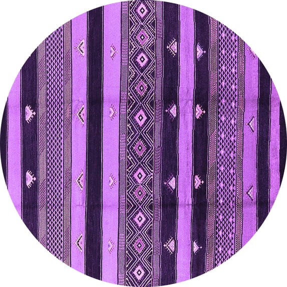 Ahgly Company Indoor Round Solid Purple Modern Area Rugs, 7' Round