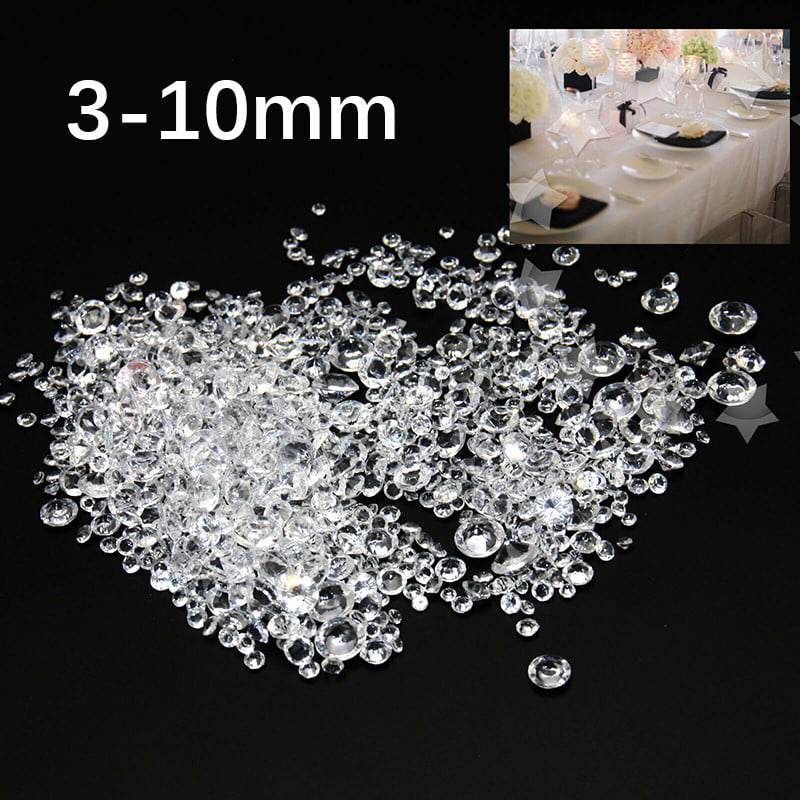 1000X 4.5mm Acrylic Crystal Diamond Confetti Table Scatters Clear Vase Fillers 