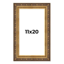 11x20 Frame Vintage Gold Solid Wood Picture Frame | 2.5 Inch Moulding Width | Ornate Bronze Museo