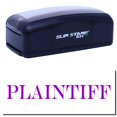 thumbnail image 1 of Large Pre-Inked Plaintiff Stamp, Slim 1854, Ultra Slim Design, Impression Size 1-13/16" by 2-1/2", Up to 25,000 Impressions - Purple Ink, 1 of 10