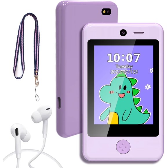 SHILIU-Kids Smartphone with Music Game, 3.8 Inch Large Touchscreen Mini Pad Toy with MP3 Dual Cameras 16 Game Calculator Pedometer Flashlight Small Phone Present for 4-12 Girls Boys Gifts（Purple）