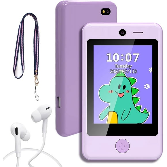 SHILIU-Kids Smartphone with Music Game, 3.8 Inch Large Touchscreen Mini Pad Toy with MP3 Dual Cameras 16 Game Calculator Pedometer Flashlight Small Phone Present for 4-12 Girls Boys Gifts(Purple)
