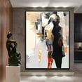 thumbnail image 4 of Large Abstract Oil Painting Girl Portrait Back Acrylic Painting Texture Painting Living Room Office Wall Decoration, 61*46cm (24*18) Inch, Stretched + Black Frame, 4 of 5