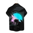 thumbnail image 4 of Penkiiy Hawaiian Bowling Shirts for Men Short Sleeve Printed Regular Fit Summer Beach Casual Button Down Aloha Shirts 2XL Black, 4 of 4