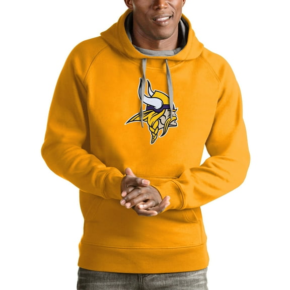 Men's Antigua Gold Minnesota Vikings Victory Pullover Hoodie