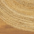 thumbnail image 3 of Natural Braided Jute Area Rug Handwoven Natural 3' Round, 3 of 5