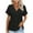 Black, variant on Wyobmus Summer Button Down Shirt for Women Casual Solid Color Short Sleeve V Neck Tops Front Open Button Cardigan Blouse 2025 Trendy Clothes Navy