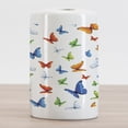 thumbnail image 2 of Butterflies Ceramic Toothbrush Holder, Butterflies Animal Clipart Ecology Environment Joyful Design Cartoon Tropics, Decorative Versatile Countertop for Bathroom, 4.5" X 2.7", Multicolor, by Ambesonne, 2 of 4